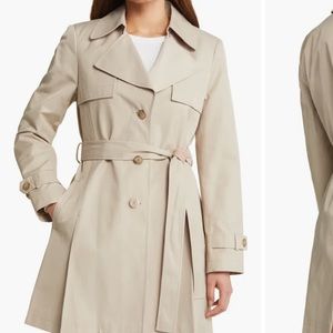 VIA SPIGA WATER REPELLANT CONTRAST TRIM TRENCH COAT